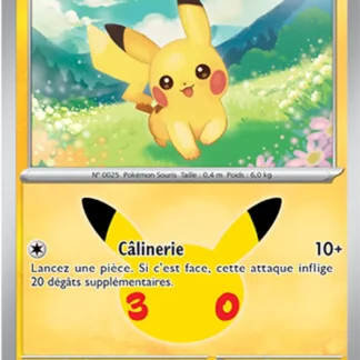 Pikachu · 30ᵉ Anniversaire 047/128 · Near Mint